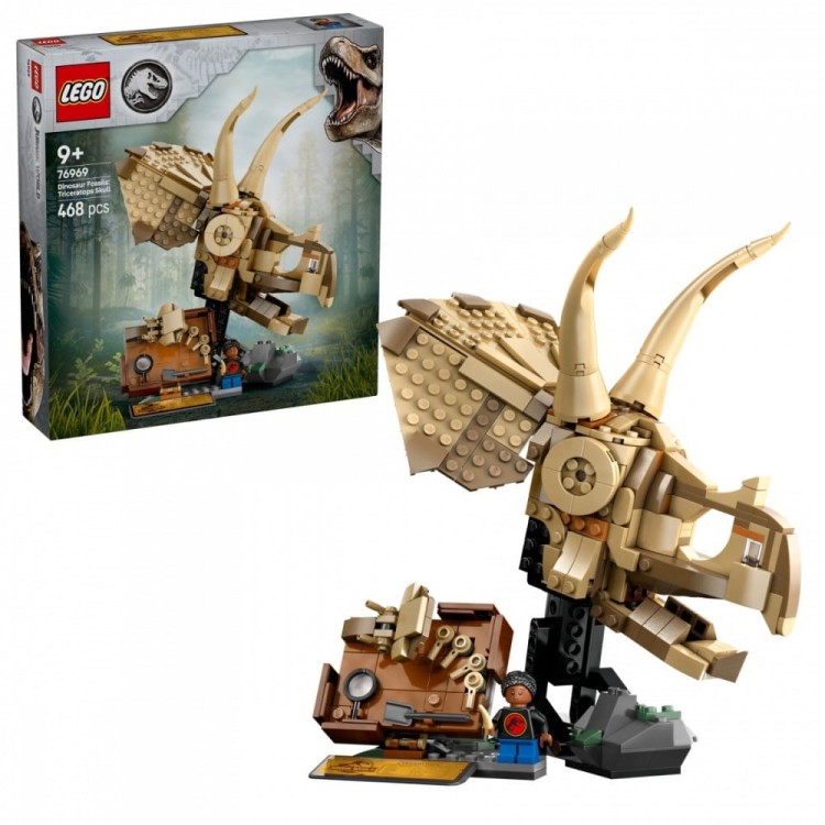 LEGO Klocki Jurassic World 76969 Szkielety dinozaurów: czaszka triceratopsa