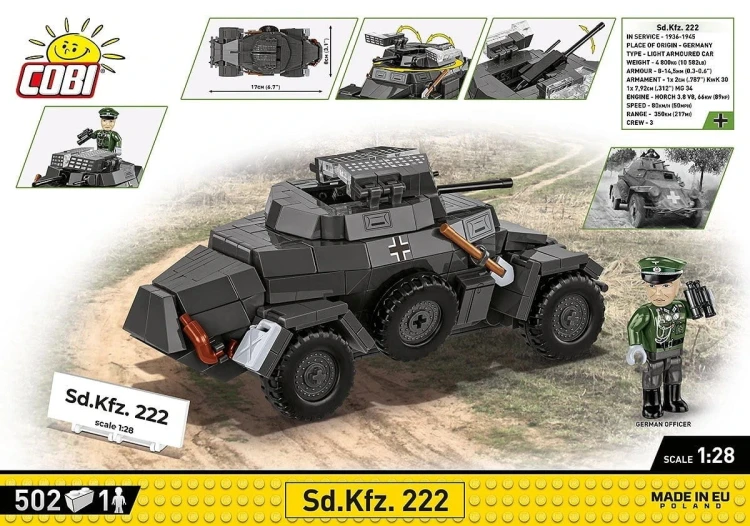 Cobi Klocki Klocki Sd.Kfz 222 502 klocki