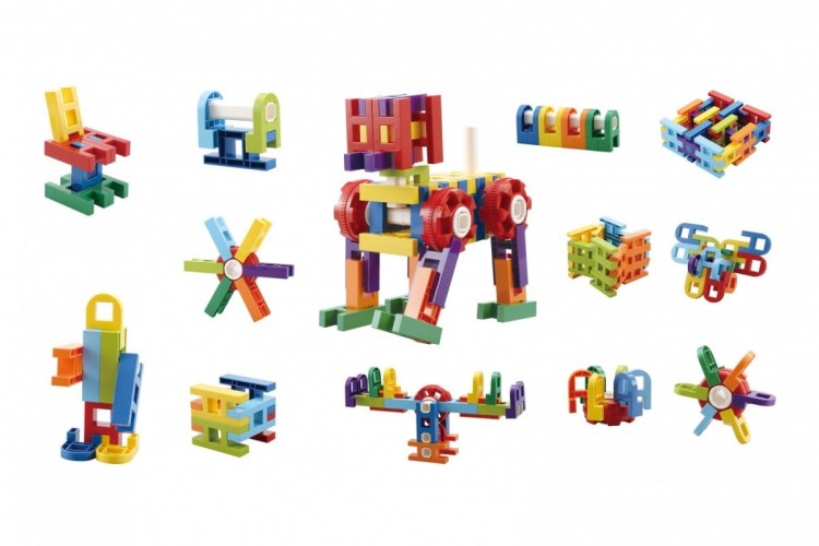 ASKATO Klocki Drabinki 62 elementy w pudełku