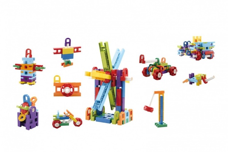 ASKATO Klocki Drabinki 62 elementy w pudełku