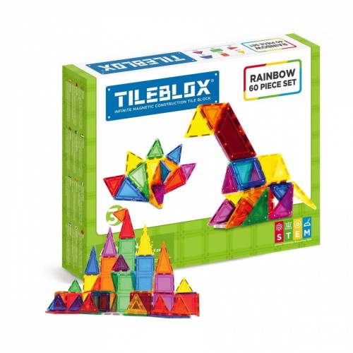 Magformers Zestaw tęczowy Tileblox 60 elementów