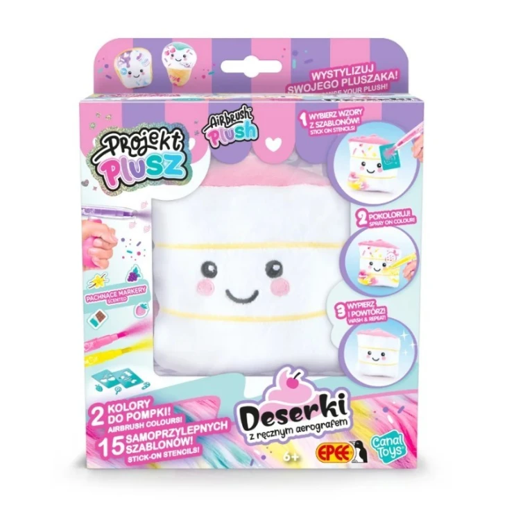 Epee Projekt Plusz Deserki - Kreatywny zestaw z ręcznym aerografem, Ciastuś