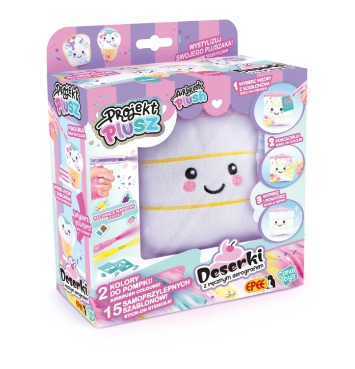 Epee Projekt Plusz Deserki - Kreatywny zestaw z ręcznym aerografem, Ciastuś