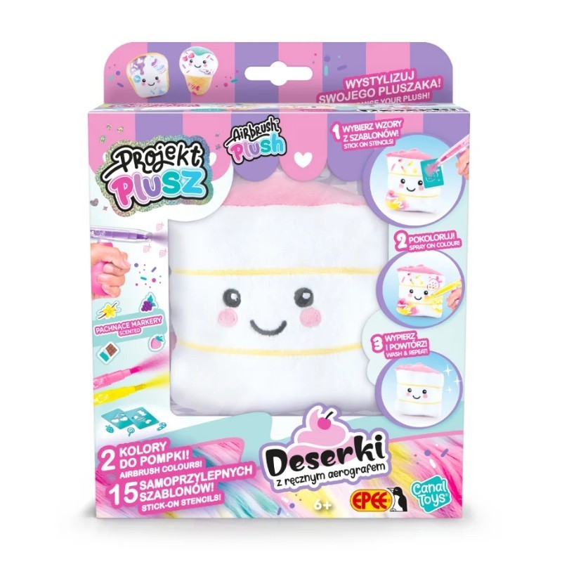 Epee Projekt Plusz Deserki - Kreatywny zestaw z ręcznym aerografem, Ciastuś